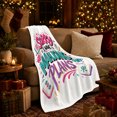 thumbnail image 3 of Sorry I Have Mahjong Plans Pink Teal Purple, Cozy Friendship Quote Scene, Warm Flannel Blanket for Living Room and Reading Nook, Art Lovers Friendship Gift, Artistic Home Decor, 3 of 9