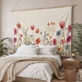 thumbnail image 3 of Pink Orange Teal Spring Floral Tapestry for Bedroom Wall Hanging Tapestry,Watercolor Botanical Summer Flowers Ceiling Backdrop Tapestries Poster Blanket Wall Decor for Living Room 51" x 59", 3 of 8