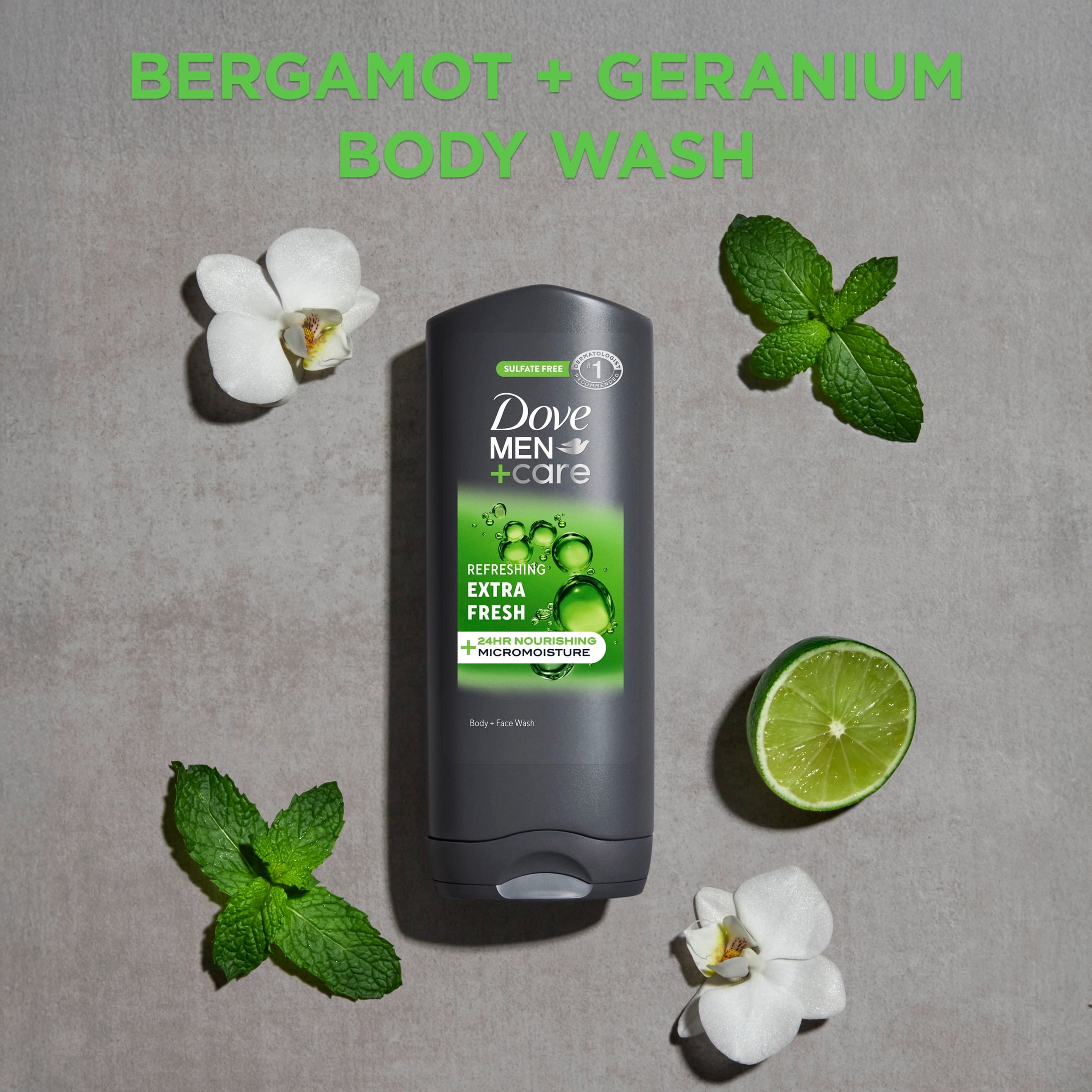 Dove Men+Care Body and Face Wash Body Wash for Men Refreshing Extra Fresh with 24-Hour Nourishing Micromoisture Technology ,13.5 fl oz