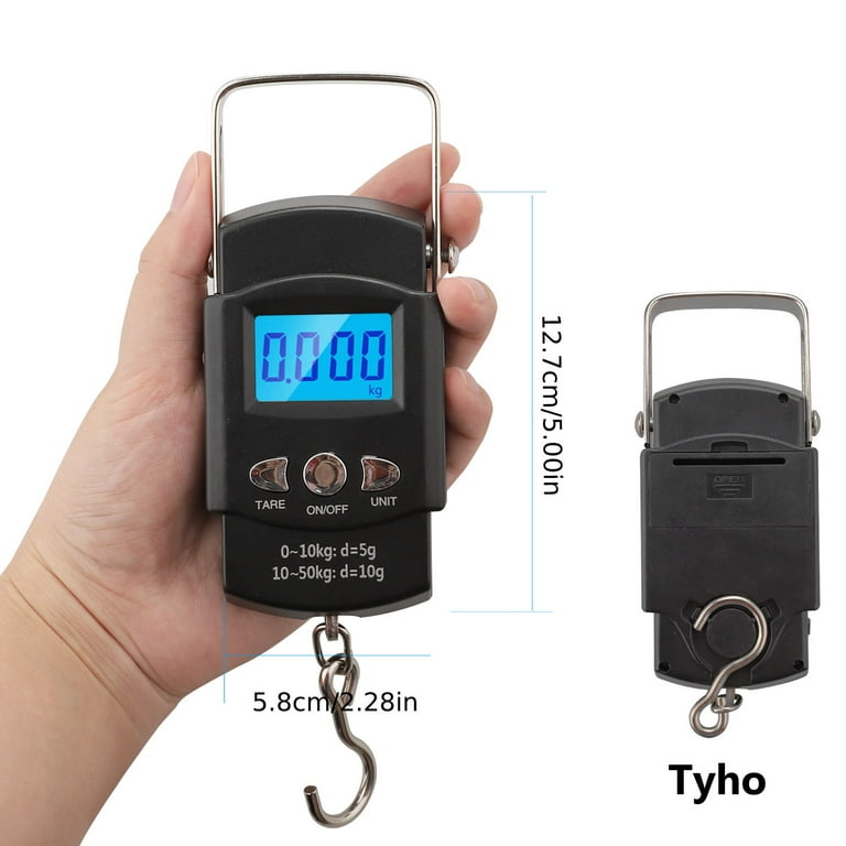 110lb/50kg Digital LCD Weight Scale, EEEkit Portable Luggage Scale,  Handheld Electronic Hanging Hook Scale