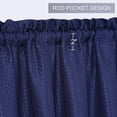 thumbnail image 3 of GlowSol 30"W x 24"L Cafe Curtains Waffle Weave Light Filtering Kitchen Window Curtain Sets for Bathroom, Navy Blue, 2 Panels, 3 of 7