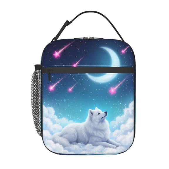 Dog Insulated Lunch Bag Reusable Lunch Box For Women Men Cute Puppy Leakproof Thermal Meal Prep Tote With Clip-on Buckle Handle Side Pocket Daily