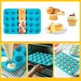 thumbnail image 5 of Katbite Silicone Mini Muffin Pan 24 Cups Cupcake Pan for Baking,Blue, 5 of 10