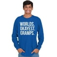 thumbnail image 3 of Worlds Okayest Gramps Relative Family Men's Big & Tall Long Sleeve Graphic Tee Brisco Brands 2X, 3 of 5