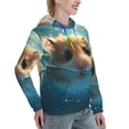 thumbnail image 6 of Wukai Cute Swimming Guinea Pig Print Womens Hoodies Fleece Sweatshirts Long Sleeve Sweaters Pullover Fall Outfits Winter Clothes-XX-Large, 6 of 7