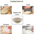 thumbnail image 3 of 1 cesta redonda para fermentación de pan, tamaño 22 x 8,5 cm, capacidad para 500 g de masa, Banneton Brotform de ratán, fermentación de masa agria, pan artesanal, 3 of 7