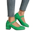 thumbnail image 3 of KELINFONG Women's Dress Mary Jane Shoes Low Block Heels Closed Round Toe Office Work Wedding Pumps, 3 of 7