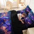 thumbnail image 4 of Feelyou Moon Stars Dragon Twin Bedding Sets for Boys, Glitter Magical Animal Bedding Comforter Set, Navy, Black Reversible, 7 Pieces, 4 of 7