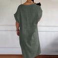 thumbnail image 5 of Liquidation d'Été 2025! Robe Grande Taille pour Femmes, Liquidation d'Été pour Femmes, Mode Robe d'Été Décontractée à Col en V Manches Courtes Unie pour la Plage, 5 of 5