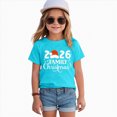thumbnail image 2 of sdbrld Girls' Tees Tops, Kids Christmas Gifts Short Sleeve Graphic Shirts Holiday Clothes Blue Sizes 7-8 Years, 2 of 6