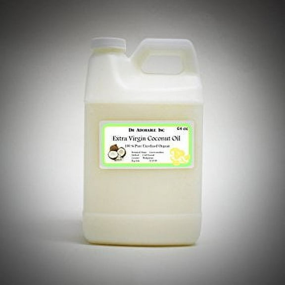 Dr Adorable - 64 oz - Coconut Oil Extra Virgin - 100% Pure Organic Cold Pressed Unrefined Natural Hair Skin