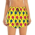 thumbnail image 2 of KLL Colorful Ping Pong Pattern Shorts Women,Athletic Shorts High Waisted Running Shorts Pocket Sporty Short Gym Elastic Workout Shorts-Medium, 2 of 7