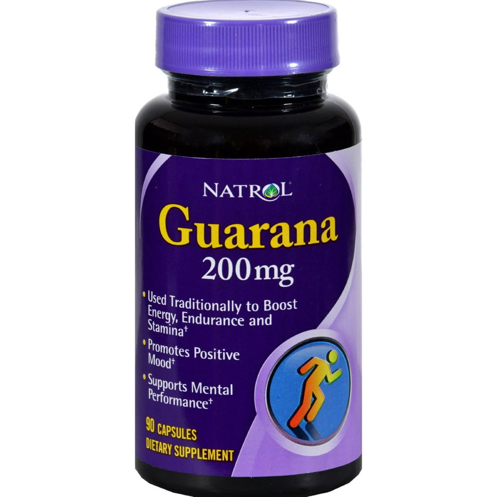 Natrol Guarana - 200 mg - 90 Capsules - Walmart.com - Walmart.com