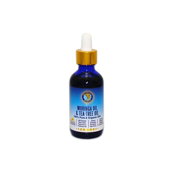 Nefertiti’s Secrets Natural Moringa & Tea Tree Oil | 100% Pure Oil | Revitalize Hair & Scalp | Relaxation, Skin & Hair Therapy | 2 Oz / 60 ml