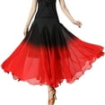 thumbnail image 2 of YM YOUMU Women Chiffon Dance Skirt Gradient Color Swing Dancewear for Tango Ballroom Practice, 2 of 4