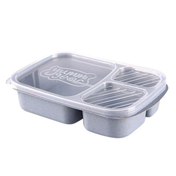 Lunch Box 3 Compartments Food Storage With Lid Kid Bento Box Food Container