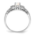 thumbnail image 2 of 925 Sterling Silver Created Opal Diamond Ring Birthstone October Gemstone, 2 of 10
