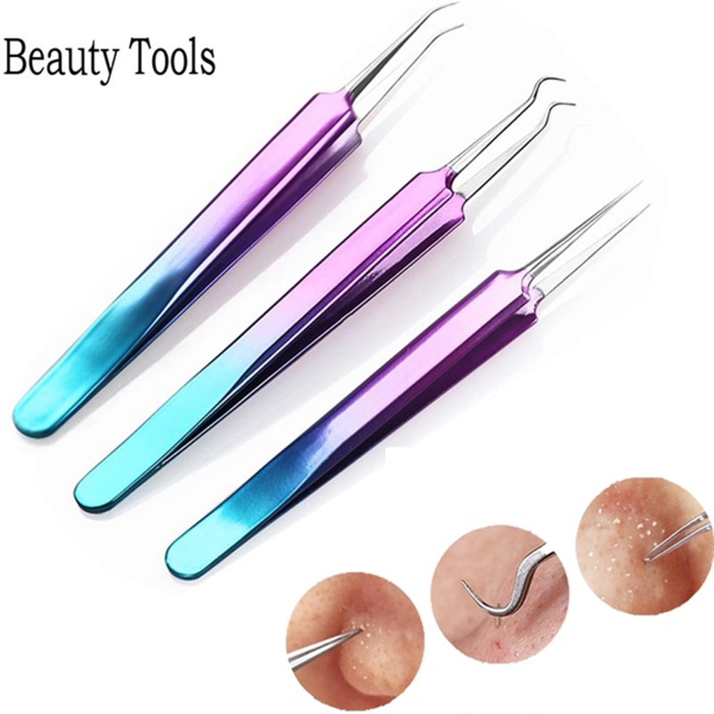 GoFJ Blackhead Pimple Remover Tweezers Comedone Acne Extractor Pore