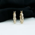 thumbnail image 3 of Rosec Jewels Certified Moissanite Hoop Earrings for Women - Twisted Hoop Earrings with Snap Back - D-VS1 Quality - Ready to Gift, 18K Yellow Gold, 3 of 8