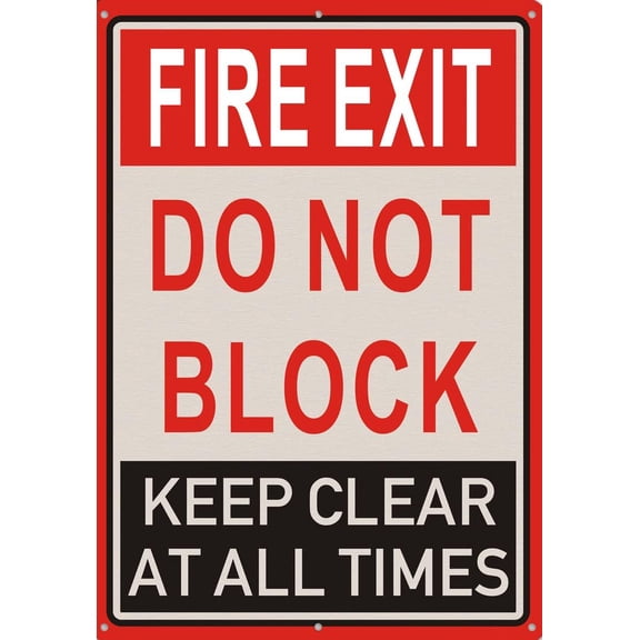 Fire Exit Do Not Block Door Keep Clear at All Times Signs Fire Exit Safety Sign 8x12 Inches