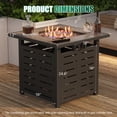 thumbnail image 6 of Clouddwell 28" Propane Gas Fire Pit Table Ceramic Top, 50,000 BTU Square Outdoor Patio Fire Pit Table with Lava Rocks and Removable Lid for Outside Patio Deck/Garden/Backyard, Black, 6 of 9