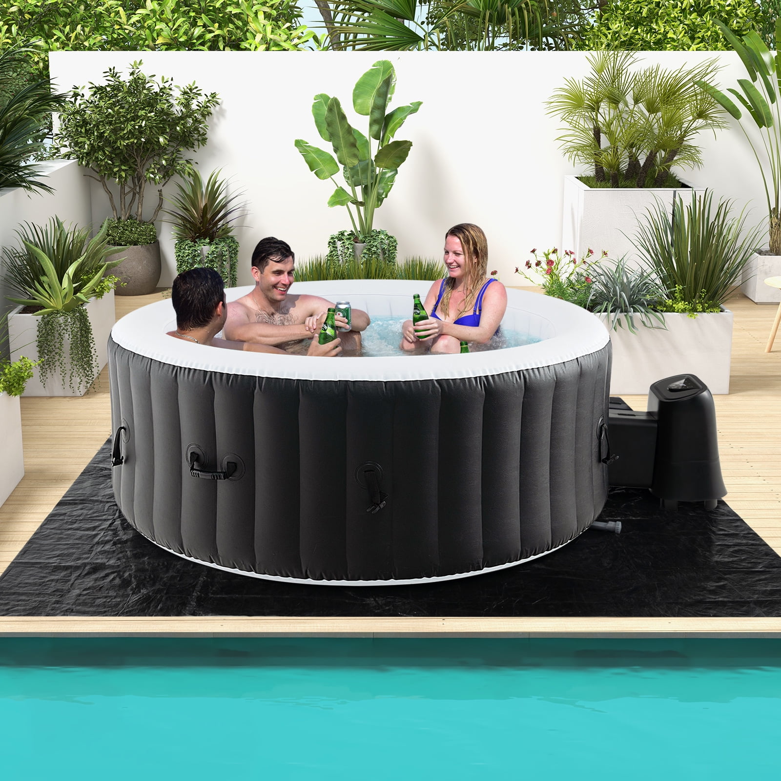 Infans 70" Round SPA Pool Inflatable Hot Tub with 110 Air Jets Electric Heater Pump
