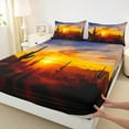 thumbnail image 3 of Manfei Western Cactus Bed Sheets Set King Size, Nature Sunset Bed Sheets King, Adult Female Male Bedding King Size, Ultra Soft Room Decoration, 4pcs, 3 of 7