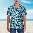 thumbnail image 6 of Hawaiian Shirt For Men, Blue Leopard Print Summer Shirts For Men, Mens Button Down Short Sleeve Shirt, 6 of 8