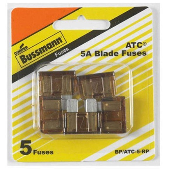 Fuse Bussmann BP/ATC5 Blade de 5 amperios, paquete de 5