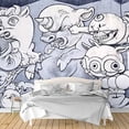 thumbnail image 2 of IDEA4WALL 6pcs Banksy Street Art Peel and Stick Wallpaper Removable Wall Murals Large Wall Stickers for Home Decoration, 100"x24", 2 of 4