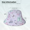 thumbnail image 3 of Yiaed Purple Butterfly Print Reflective Stripe Bucket Hat Unisex Funny Outdoor Fisherman Cap Beach Sun Hat, 3 of 5