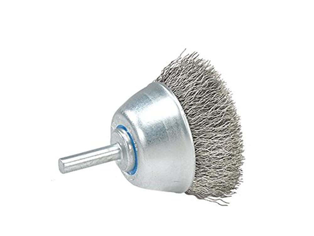 Abrasive Finishing Brushes 2-3/8 in Walter 13C018 Crimped Wire Mounted Brush Carbon Steel Brush for Surface Cleaning