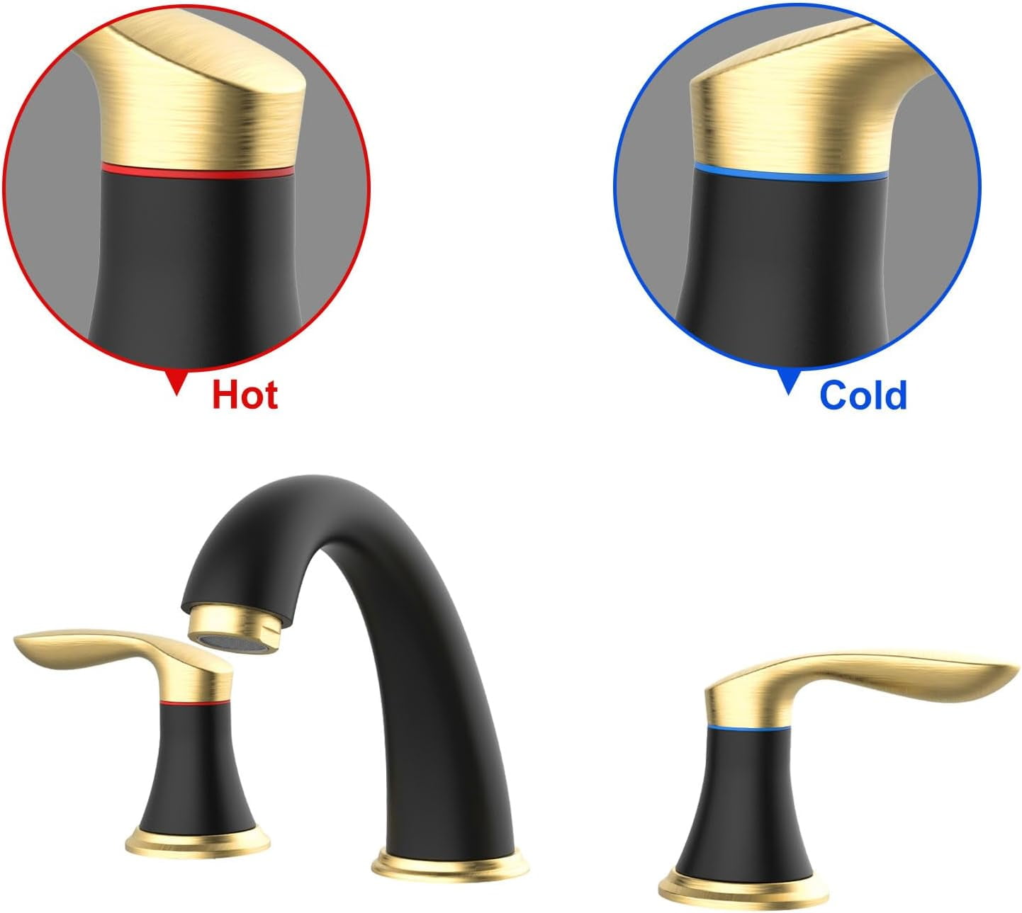 Bathroom Faucets for Sink 3 Hole, with Pop-up Drain and Supply Lines, for Vanity RV Farmhouse Sink