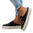 thumbnail image 3 of Heiheiup New Pearl Rhinestone Wrapped Half Slippers With Thick Soles That Increase Versatility For External Wear, 3 of 8