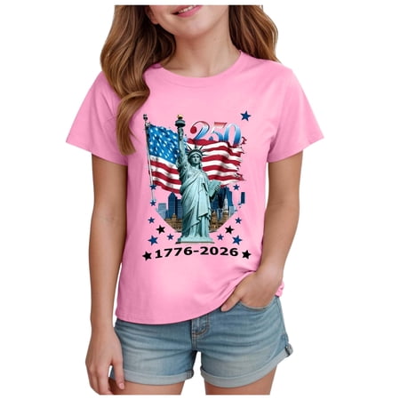 Akiihool Toddler Flag Shirt 4th of July T-Shirt Toddler Boy Girl Fourth Star American Flag USA Patriotic Memorial Day Shirt Kid Independence Tee Top Size 11-12 Years