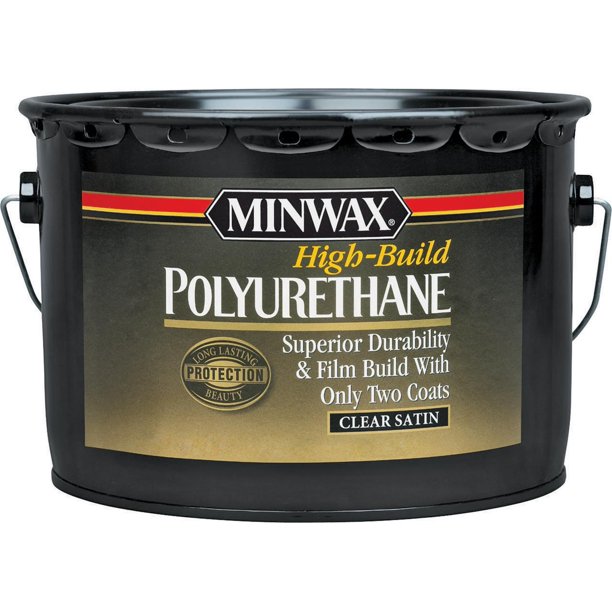 Minwax 71095 OilBased HighBuild Polyurethane Paint, 2.5 gal Pail, 400 500 sqft/gal, Clear