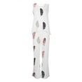 thumbnail image 5 of ICHUANYI Clearance Women's Summer Printed Short Sleeve Half Sleeve Round Neck Cropped Top + Casual Pants Suit Set Two Piece Lounge Set(White, M) ICHUANYI WER2023081017364, 5 of 5