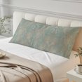 thumbnail image 4 of Teal Green Flower Body Pillow Cover 20 x 60 Inch Decorative Pillow Cover Abstract Floral Leaf Boho Vintage Lumbar Pillowcase Seasonal Rectangle Cushion Case for Couch Sofa Bed Living Room, 4 of 9
