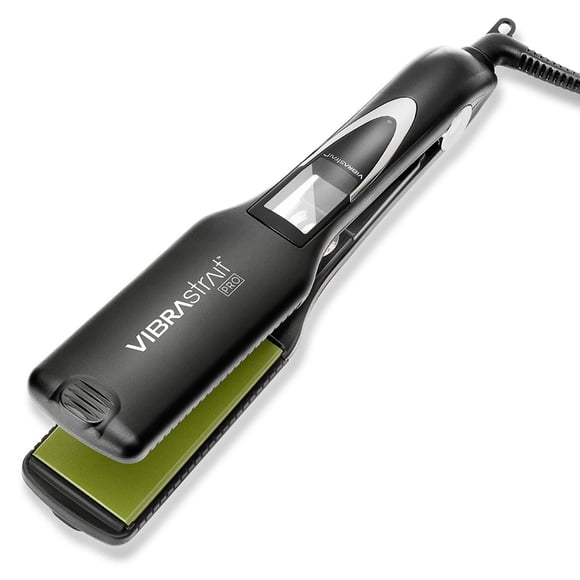 Vibrastrait Pro Plancha plana iónica de turmalina de cerámica vibratoria de 1,75 pulgadas - Plancha de pelo de cerámica rápida sin encrespamiento con fácil deslizamiento suave para ondas rizos cabello