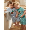 thumbnail image 6 of BemeyourBBs Newborn Baby Boy Duck Outfits Cute Infant Boys Summer Clothes Mallard Embroidered Striped Crew Neck Short Sleeve Romper and Shorts 2 Pcs Set, 6 of 9