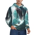 thumbnail image 2 of Naloa Surfing Shark Men's Casual Hooded Collar Drawstring Hoodies Pullover Sweatshirts Casual Long Sleeve Shirts-3X-Large, 2 of 7