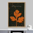 thumbnail image 2 of IDEA4WALL Framed Canvas Print Wall Art Orange & Black Parsley Silhouette with Paint Specks Floral Plants Illustrations Minimalism Wall Decor for Living Room, Bedroom, Office - 16"x24" Natural, 2 of 5