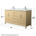 thumbnail image 4 of Janna 60" White Oak Double Vanity & White Carrara Marble Top & Nickel Trim, 4 of 5