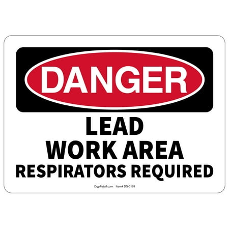

OSHA DANGER SAFETY SIGN LEAD WORK AREA RESPIRATORS REQUIRED