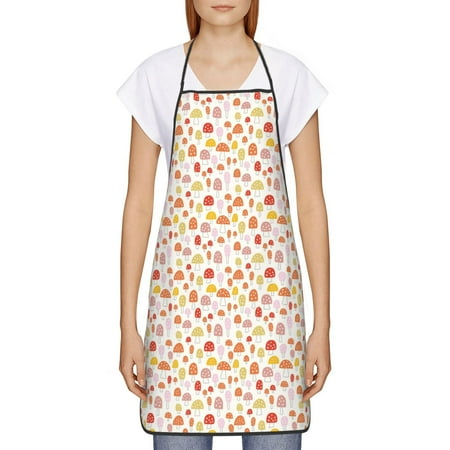 

Goofa Bib Apron Unisex Aprons Adjustable Waterdrop Resistant Cooking Kitchen Apron for Chef Cute Cartoon Mushrooms Pattern Apron Bulk