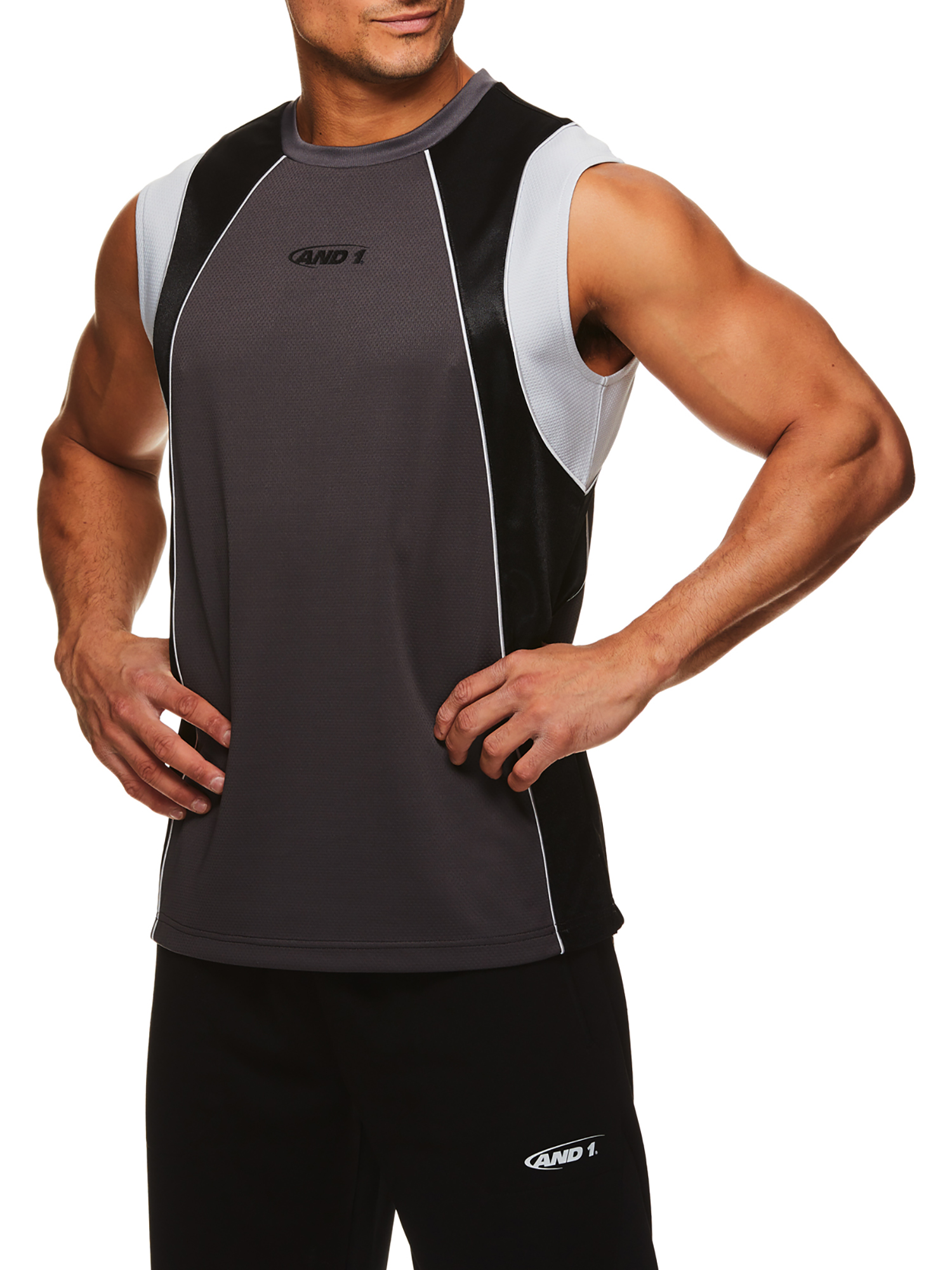 AND1 Men's Exile Sleeveless Jersey Tank Top, up to 2XL
