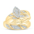 thumbnail image 3 of 10k Yellow Gold Diamond His & Hers Matching Trio Wedding Engagement Bridal Ring Set 1/4 Cttw, 3 of 3