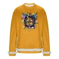 thumbnail image 2 of BRGZLK Men Mardi Gras Sweatshirt Fashion Loose Casual Round Neck Carnival Print Pullover Long Sleeve Sweatshirt Top Yellow A XXL, 2 of 5