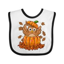 Inktastic Owl in a Pumpkin- Cute for Halloween and Thanksgiving Boys or Girls Baby Bib