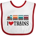 thumbnail image 3 of Inktastic I Love Trains Boys or Girls Baby Bib, 3 of 4